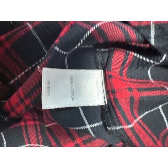 J. Jill Red Plaid Long Sleeve Button Front Blouse Holidays Festive Size L - Picture 7 of 9